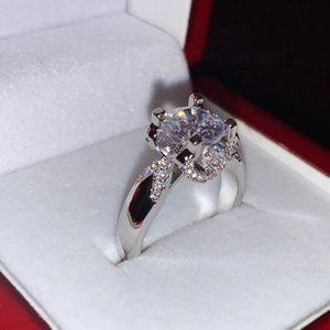 French Cut Pave Diamond Ring 7